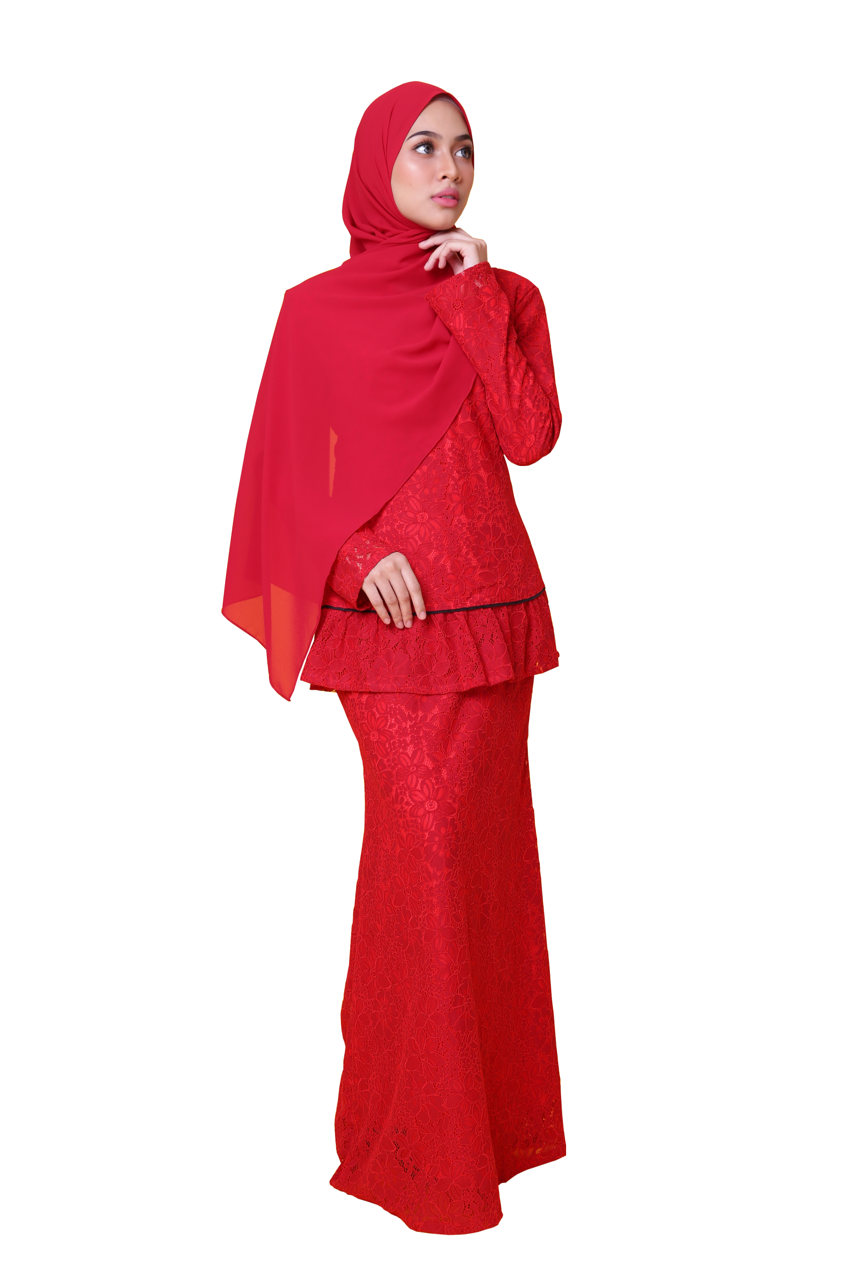 Lia Lace Kurung - Red