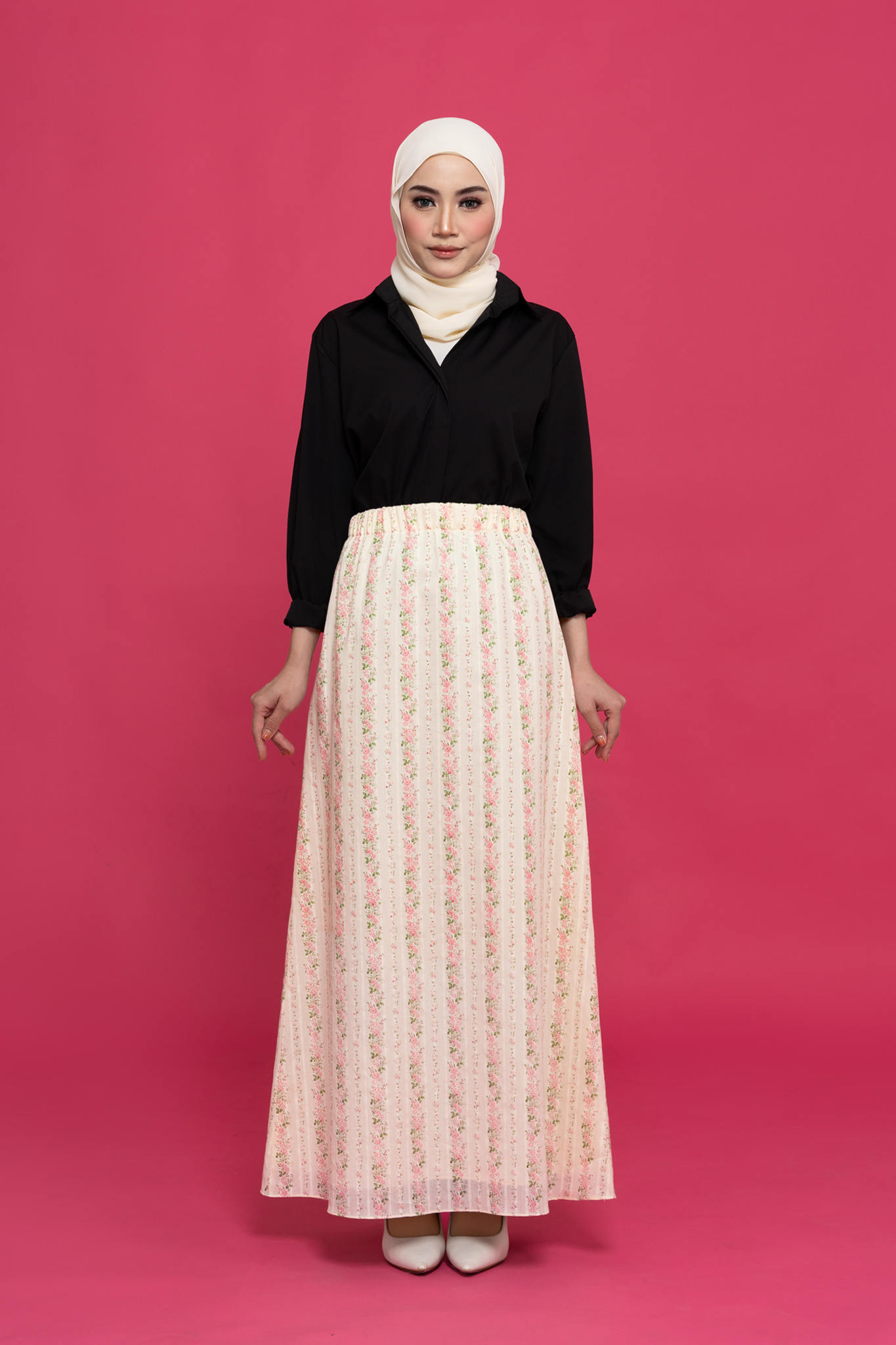 Rosie Printed Skirt in Pink